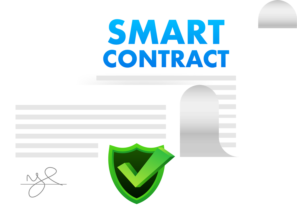 Digital Smart contract. Financial investment trade. Financial management concept. Block chain technology.